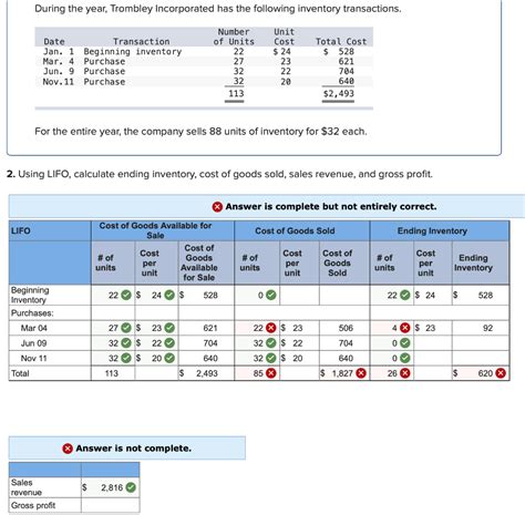 Calculate ending inventory and cost of goods sold for four  .